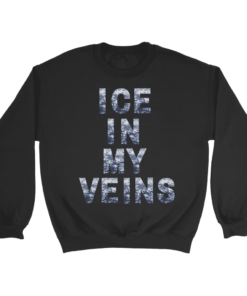 Crewneck Sweatshirt / Black / S Blue Camo Ice in my Veins Sweatshirt