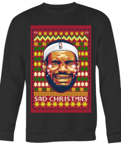 Crewneck Sweatshirt / Black / S Sad Lebron Ugly Christmas Sweater