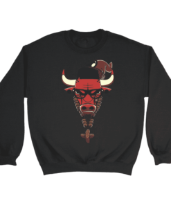 Crewneck Sweatshirt / Black / S The Hipster Bull Sweatshirt