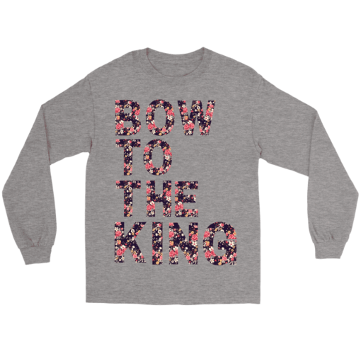 Gildan Long Sleeve Tee / Sports Grey / S Bow to the King Long Sleeve