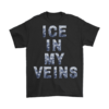 Gildan Mens T-Shirt / Black / S Blue Camo Ice in my Veins Shirt