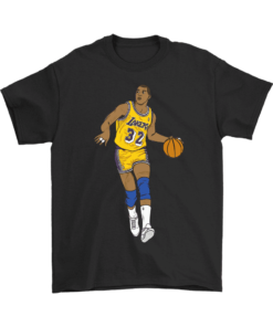 Gildan Mens T-Shirt / Black / S Magic Johnson Cartoon Shirt