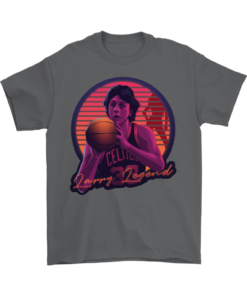 Gildan Mens T-Shirt / Charcoal / S Retro Larry Bird Shirt