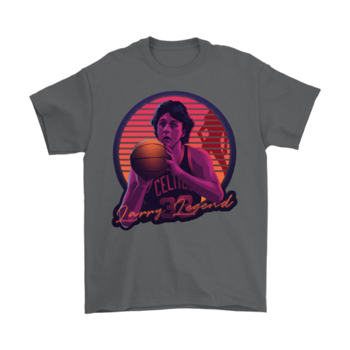 Gildan Mens T-Shirt / Charcoal / S Retro Larry Bird Shirt