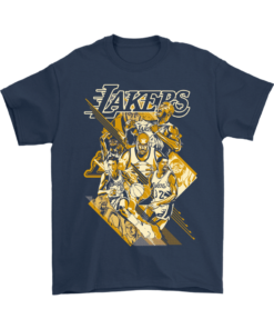 Gildan Mens T-Shirt / Navy / S The Lakers Mt.Rushmore Shirt