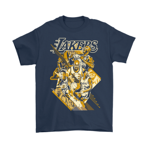 Gildan Mens T-Shirt / Navy / S The Lakers Mt.Rushmore Shirt