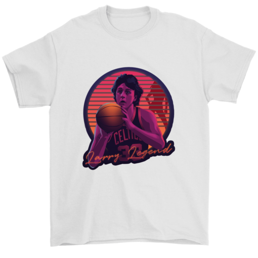 Gildan Mens T-Shirt / White / S Retro Larry Bird Shirt