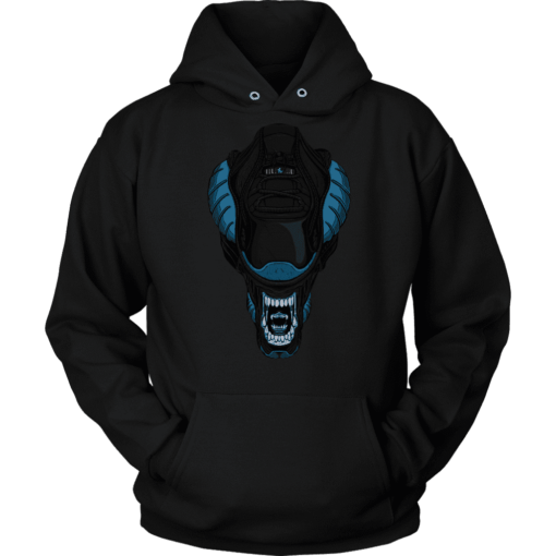 Unisex Hoodie / Black / S The Gamma Blue Alien Hoodie