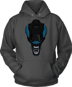 Unisex Hoodie / Charcoal / S The Gamma Blue Alien Hoodie