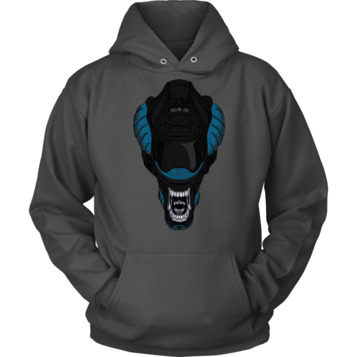 Unisex Hoodie / Charcoal / S The Gamma Blue Alien Hoodie