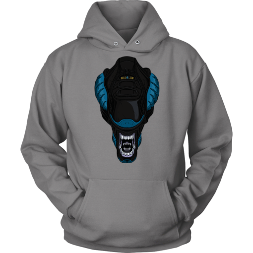 Unisex Hoodie / Grey / S The Gamma Blue Alien Hoodie