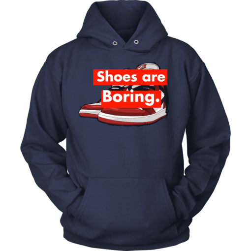 Unisex Hoodie / Navy / S Shoes are Boring x Jordan 1 Supreme Style Hoodie