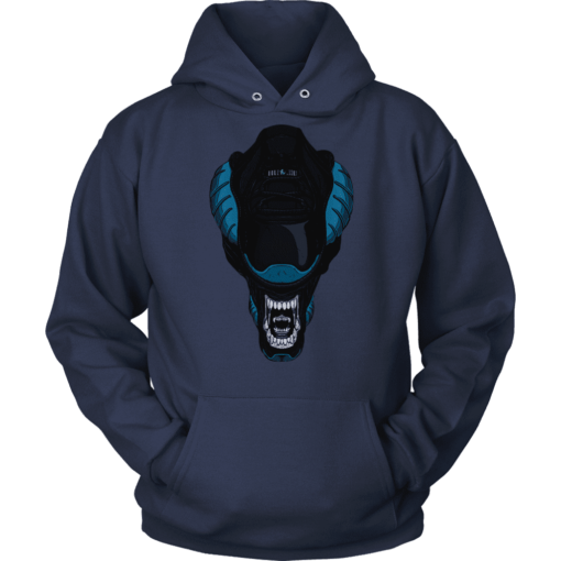 Unisex Hoodie / Navy / S The Gamma Blue Alien Hoodie