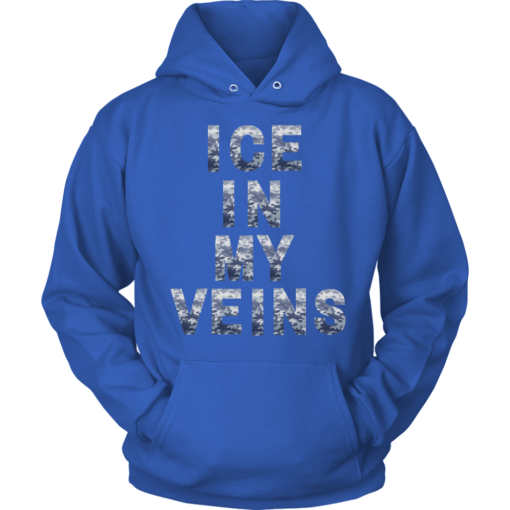 Unisex Hoodie / Royal Blue / S Blue Camo Ice in my Veins Hoodies